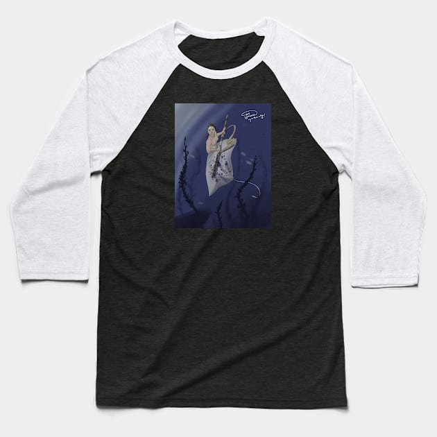 Ray Mermaid Baseball T-Shirt by Basilisk